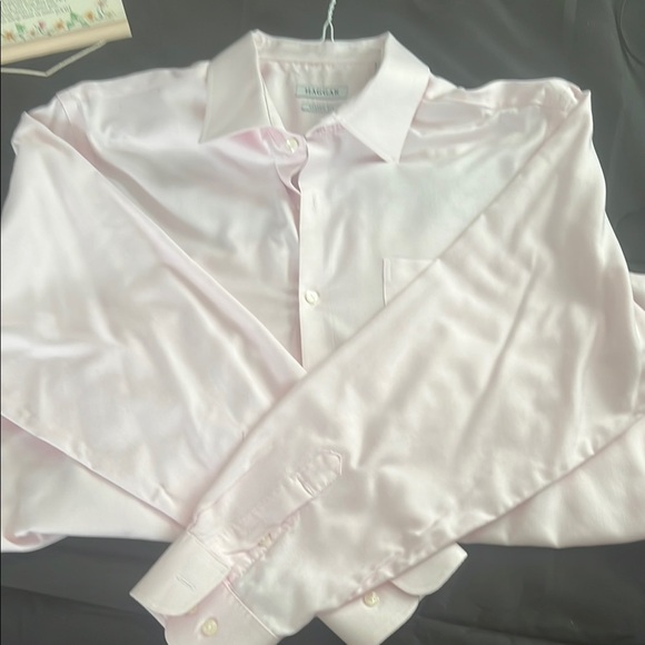 Men's Long-Sleeve Pink Dress Shirt, Size 17-17.5, 34-35 - Picture 5 of 11